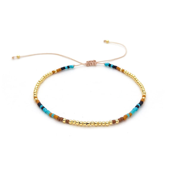 Girls Bracelet Glass Glaze Geometric Handwoven