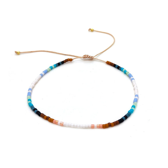 Girls Bracelet Glass Glaze Geometric Handwoven