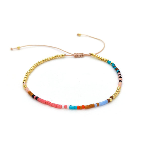 Girls Bracelet Glass Glaze Geometric Handwoven