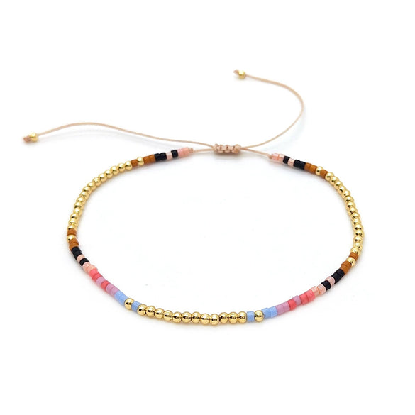 Girls Bracelet Glass Glaze Geometric Handwoven