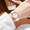 Girls' Casual Allmatch Mini Elegant Student Belt Watch Alloy Case Ordinary Glass Mirror Iron Buckle Imitation Leather Strap Round Dial