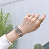 Girls' Casual Retro Leisure Square Watch With Alloy Case Stainless Steel Buckle And Imitation Leather Strap