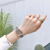 Girls' Casual Retro Leisure Square Watch With Alloy Case Stainless Steel Buckle And Imitation Leather Strap