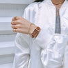 Girls' Casual Retro Leisure Square Watch With Alloy Case Stainless Steel Buckle And Imitation Leather Strap