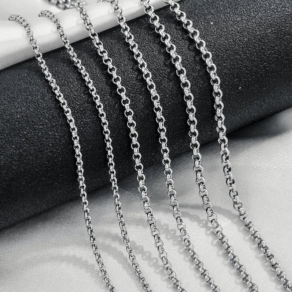 Girls Clavicle Sweater Pendant Chain Stainless Steel Oshaped Round Pearl Rice Chain With Electrolytic Polishing