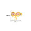Girls Cochlear Ear Studs Copper Inlaid Zircon Pink Love Bow Titanium Steel Electroplated Flower Pattern