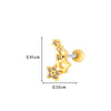 Girls Cochlear Ear Studs Copper Inlaid Zircon Pink Love Bow Titanium Steel Electroplated Flower Pattern