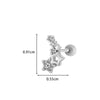 Girls Cochlear Ear Studs Copper Inlaid Zircon Pink Love Bow Titanium Steel Electroplated Flower Pattern