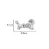 Girls Cochlear Ear Studs Copper Inlaid Zircon Pink Love Bow Titanium Steel Electroplated Flower Pattern