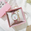 Girls Cute Fashion Quartz Watches Alloy Case Imitation Leather Strap Strawberry Pattern Round Dial