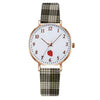 Girls Cute Fashion Quartz Watches Alloy Case Imitation Leather Strap Strawberry Pattern Round Dial