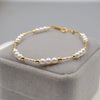 Girls Fashion Geometric Imitation Pearl And Golden Beads Handmade Bracelet