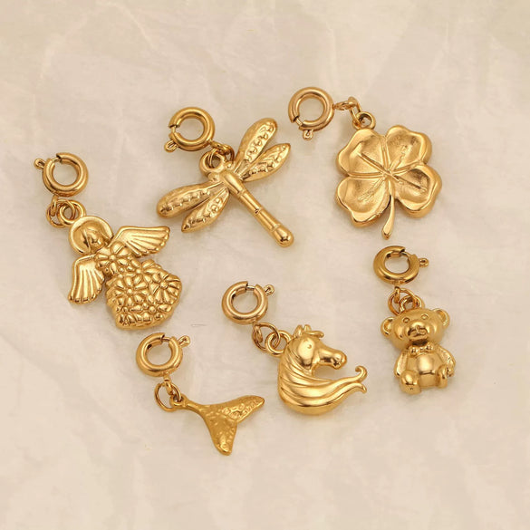 Girls Fashion Marine Life Insect Flower And Grass Series Stainless Steel Pendant Furnace Vacuum Plated
