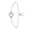 Girls Fashion Pearl Alloy Quartz Watch With Square Pullout Design