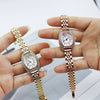 Girls Fashionable Alloy Barrelshaped Bracelet Watch With Mineral Reinforced Glass Mirror And Jewelry Buckle