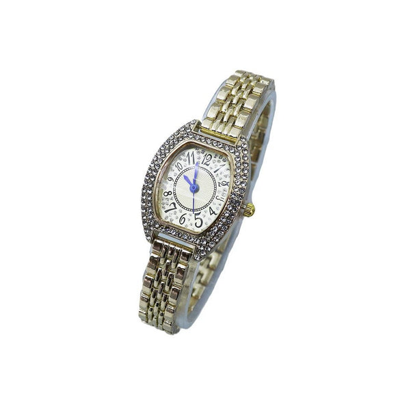 Girls Fashionable Alloy Barrelshaped Bracelet Watch With Mineral Reinforced Glass Mirror And Jewelry Buckle