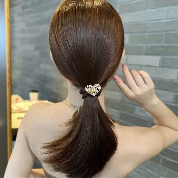 Girls Hair Accessories Rubber Band Hair Tie Headband With Rhinestones Handmade