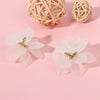 Girls Heart Fresh Bohemian Earrings Made Of White Frosted Resin In Flower Shape With Geometric Pattern And Electroplating Design