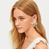 Girls Heart Fresh Bohemian Earrings Made Of White Frosted Resin In Flower Shape With Geometric Pattern And Electroplating Design