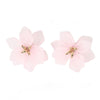 Girls Heart Fresh Bohemian Earrings Made Of White Frosted Resin In Flower Shape With Geometric Pattern And Electroplating Design