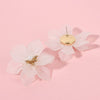 Girls Heart Fresh Bohemian Earrings Made Of White Frosted Resin In Flower Shape With Geometric Pattern And Electroplating Design
