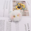 Girls Heart Shaped Plush Cat Keychain Handmade With Golden Chain Buckle