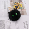 Girls Heart Shaped Plush Cat Keychain Handmade With Golden Chain Buckle