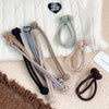 Girls High Elastic Durable Cord Head Rope For High Ponytail With Button As Headdress