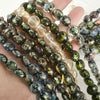 Girls Jewelry Copper Heart Flat Bead Electroplated Foil Glazed Hand Beaded Accessories