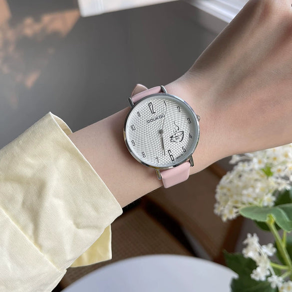 Girls Leisure Style Watch Alloy Case Ordinary Glass Mirror