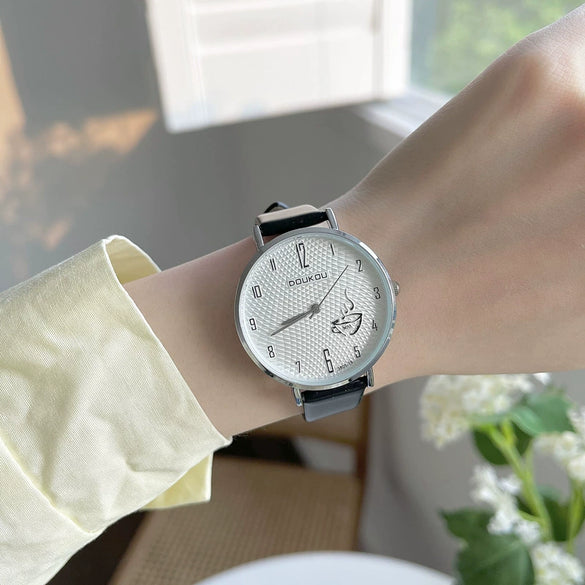 Girls Leisure Style Watch Alloy Case Ordinary Glass Mirror