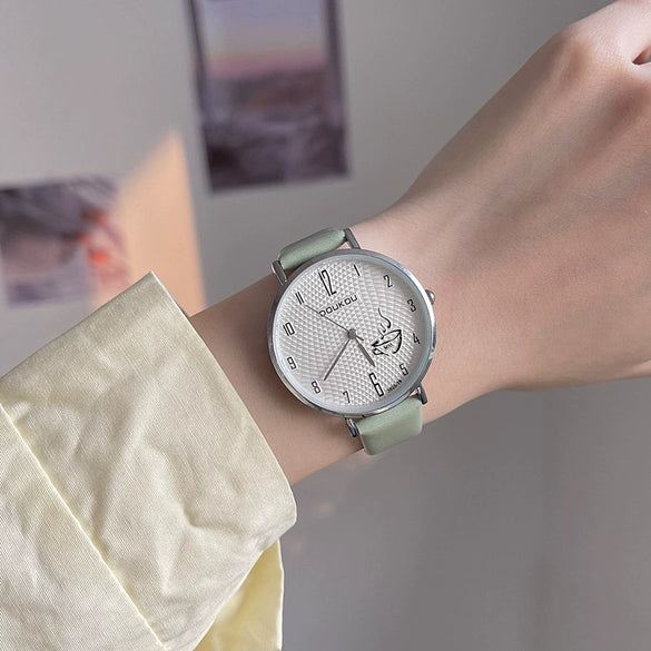 Girls Leisure Style Watch Alloy Case Ordinary Glass Mirror