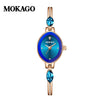 Girls Luxury Waterproof Oval Dial Watch With Diamondstudded Copper Belt Inlaid With Crystal Zirconium Mineral Strengthened Glass Mirror Alloy Case