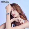Girls Luxury Waterproof Oval Dial Watch With Diamondstudded Copper Belt Inlaid With Crystal Zirconium Mineral Strengthened Glass Mirror Alloy Case