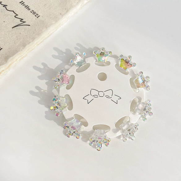 Girls Mini Handmade Handpainted Geometric Hair Clips