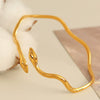 Girls Minimalist Geometric Snake Design 316L Stainless Steel Electroplated Opening Bracelet