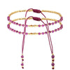 Girls Natural Grape Stone Beaded Small Bracelet With Miyuki Beads Hand Woven In Geometric Style Mixed Material
