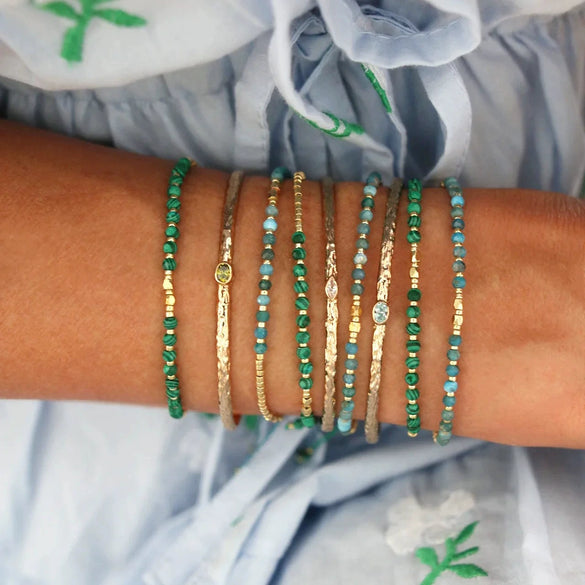 Girls Natural Grape Stone Beaded Small Bracelet With Miyuki Beads Hand Woven In Geometric Style Mixed Material