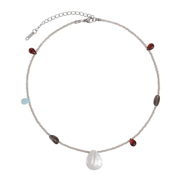 Girls Plastic Resin Alloy Beaded Necklace With Geometric Pattern Electroplated Fivepointed Star Starfish Clavicle Chain Accessories