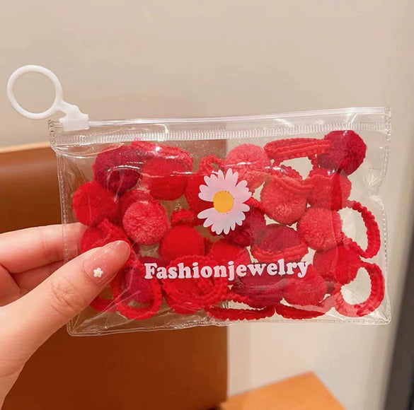 Girls Plush Handmade High Elasticity Hair Accessories Including Rubber Bands Hair Balls And Hair Rings