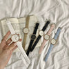 Girls Retro Artistic Quartz Watch Alloy Case Pu Strap Round Dial