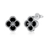 Girls S925 Sterling Silver Geometric Emerald Cut Zircon Earrings With Electroplating