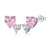 Girls S925 Sterling Silver Geometric Emerald Cut Zircon Earrings With Electroplating