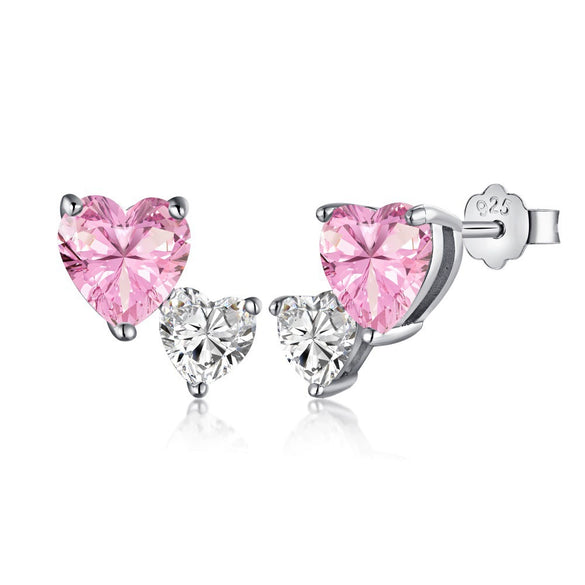 Girls S925 Sterling Silver Geometric Emerald Cut Zircon Earrings With Electroplating