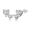 Girls S925 Sterling Silver Geometric Emerald Cut Zircon Earrings With Electroplating