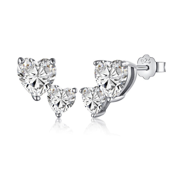 Girls S925 Sterling Silver Geometric Emerald Cut Zircon Earrings With Electroplating