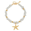 Girls Shell Anklet Plastic Resin Geometric Style Starfish Asymmetrical White Gravel Versatile Beads Adjustable