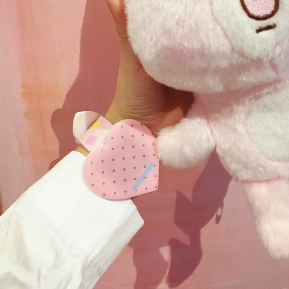 Girls Silicone Plastic Heart Shaped Cartoon Touch Screen Electronic Wristwatch
