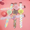 Girls Silicone Plastic Heart Shaped Cartoon Touch Screen Electronic Wristwatch