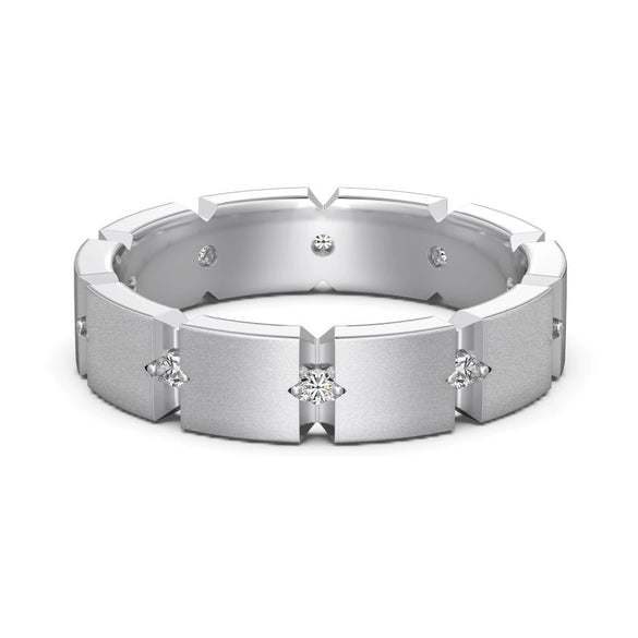 Girls' Stacked Ring Silver Geometric Twist Wave Hollow Electroplated Light Luxury Fashionable